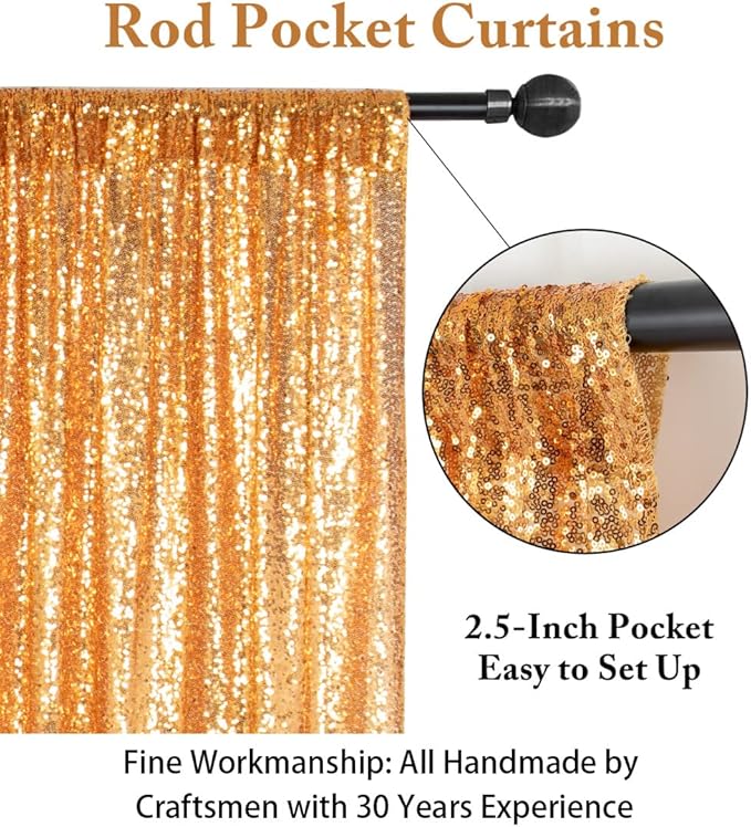 ShinyBeauty Sequin Backdrop Gold 7FTX7FT Photo Booth Backdrop Gold Sequence Fabric Backdrop for Parties Shimmer Polyester Backdrop for Photoshoot Gold Wall Backdrop for Baby Shower Decoration