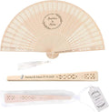 50 PCS Custom Fans Personalized Folding Fans for Line Dancing Wooden Hand Fan Wedding Favors Bulk Fans for Guests Party Event Use (Style14)