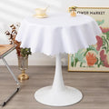Small Round White Tablecloth 36 Inch Polyester Fabric Washable Table Cover Decorative Wrinkle Resistant Solid Color Table Cloth for Kitchen Dining Party Wedding Camping