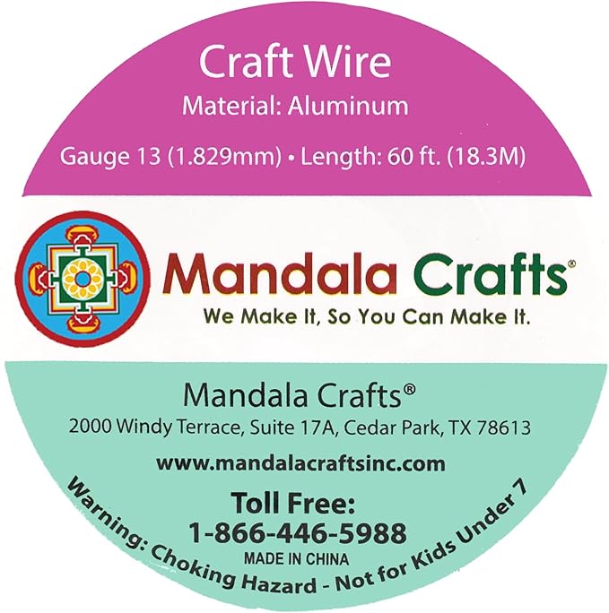 Mandala Crafts 13 Gauge Anodized Aluminum Craft Wire for Jewelry Making - 60 FT Colored Flexible Yellow Green Wire - Bendable for Bonsai Armature Crafting Sculpting