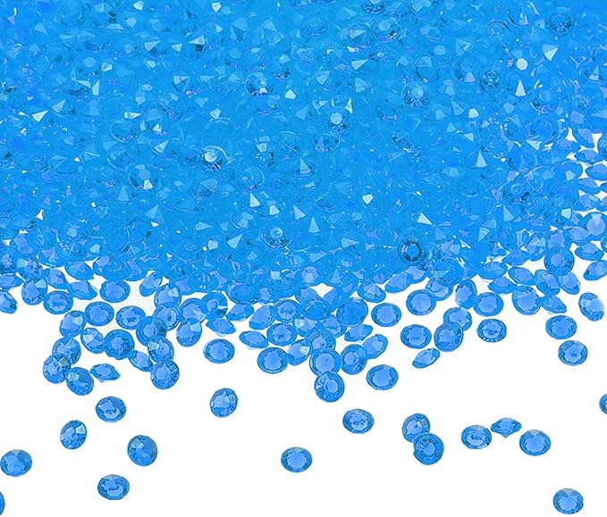 PATIKIL 10000 Pcs Wedding Table Scatter Confetti Crystals 4.5mm Acrylic Diamonds Vase Fillers Gems for Table Centerpiece Decorations Party Vase Beads, Light Blue