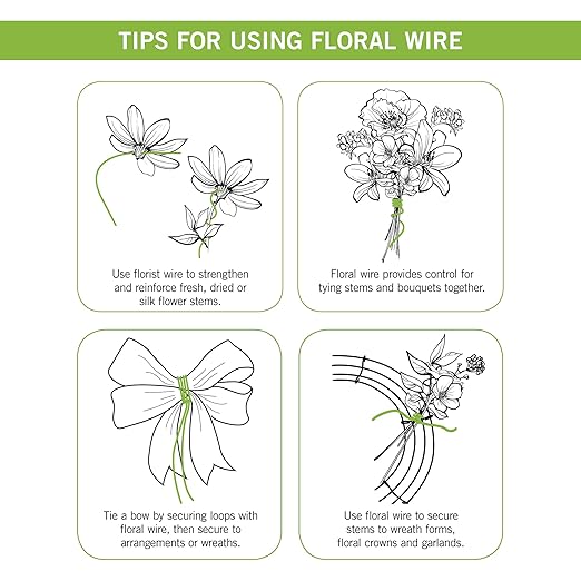 FloraCraft 23 Gauge Floral Wire 0.5 Pound Spool Green