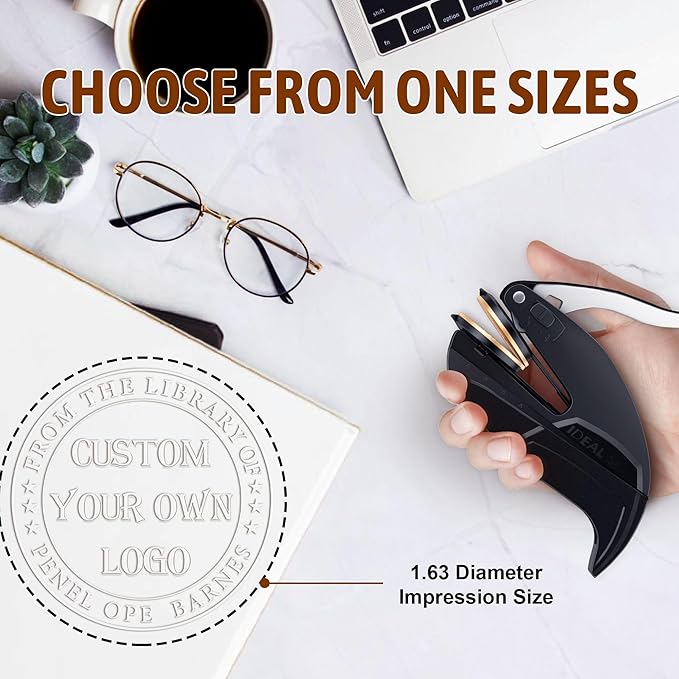 Custom Book Embosser Stamp - Personalized Business Company Seal with Your Own Logo (Logo)