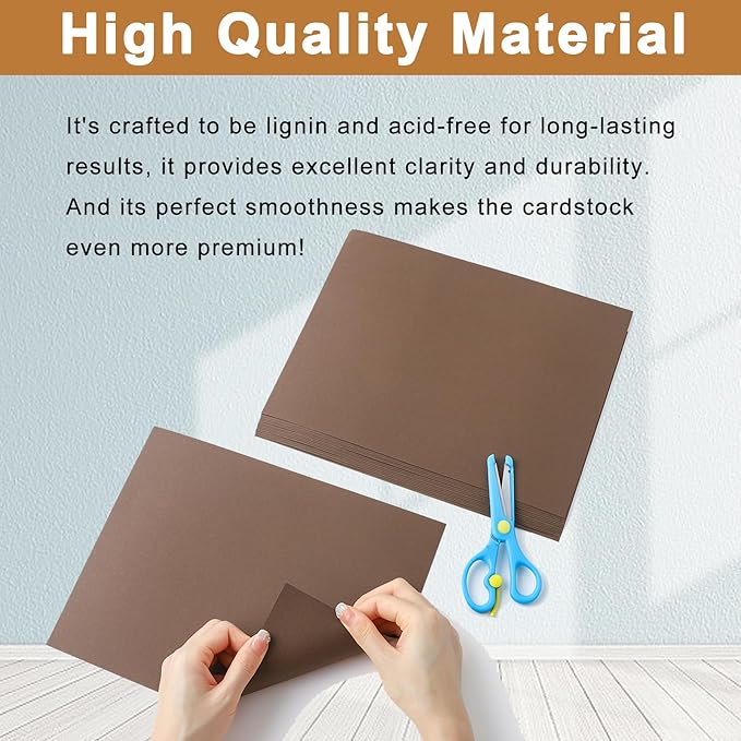 120 Sheets Coffee Color Cardstock 8.5 x 11 Printer Paper, 92lb Dark Brown Card stock for DIY Cards Making, Crafting, Thank You Cards, Invitations, Menus