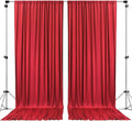 AK TRADING CO. 10 feet x 10 feet Polyester Backdrop Drapes Curtains Panels with Rod Pockets - Wedding Ceremony Party Home Window Decorations - RED (DRAPE-5x10-RED)