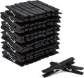 Juvale Wooden Clothespins - Indoor Laundry Hanging & Laundry Clips - Wooden Clothes Pins for Crafts & Photo Clips - Strong Spring Grip & Mini Clothespins - Pack of 100, 4 in, Black
