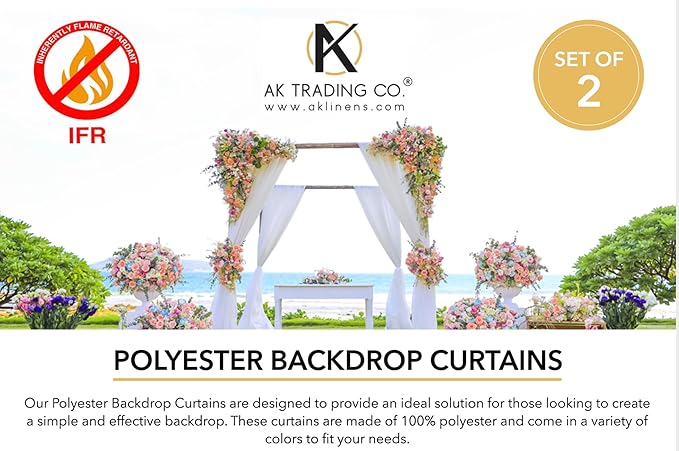 AK TRADING CO. 10 feet x 8 feet IFR Polyester Backdrop Drapes Curtains Panels with Rod Pockets - Wedding Ceremony Party Home Window Decorations - Olive Green