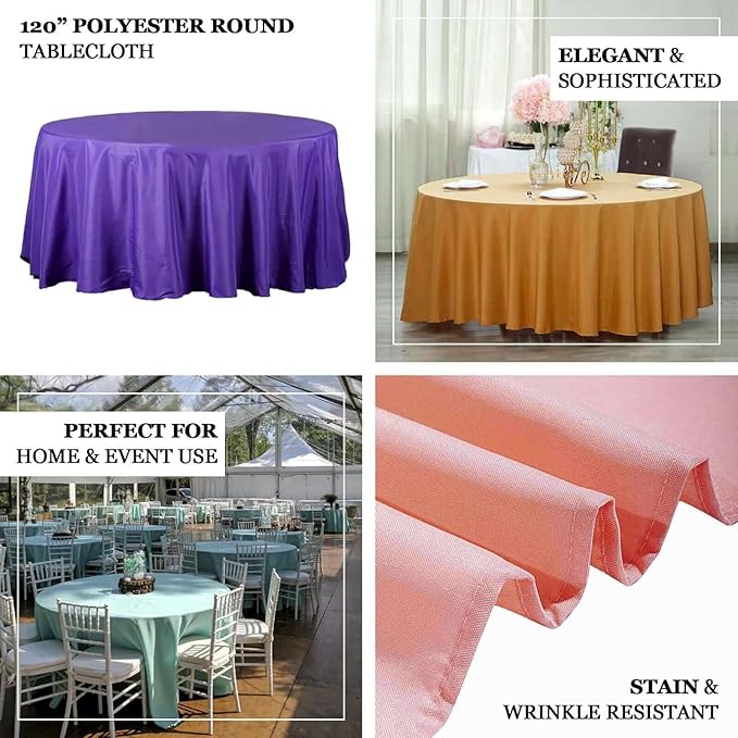 Efavormart Round Tablecloth, 120 Inch Stain & Wrinkle Resistant Washable Table Cloth, Decorative Polyester Fabric Table Cover for Banquet, Wedding, Dining - Eucalyptus Sage Green