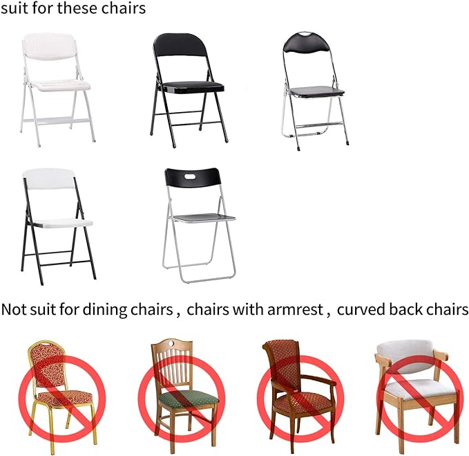 Peomeise Stretch Spandex Folding Chair Cover for Wedding Party Dining Banquet Event (Ivory,6pcs)