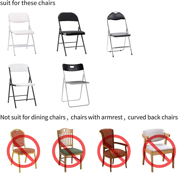 Peomeise Stretch Spandex Folding Chair Cover for Wedding Party Dining Banquet Event (Purple,6pcs)