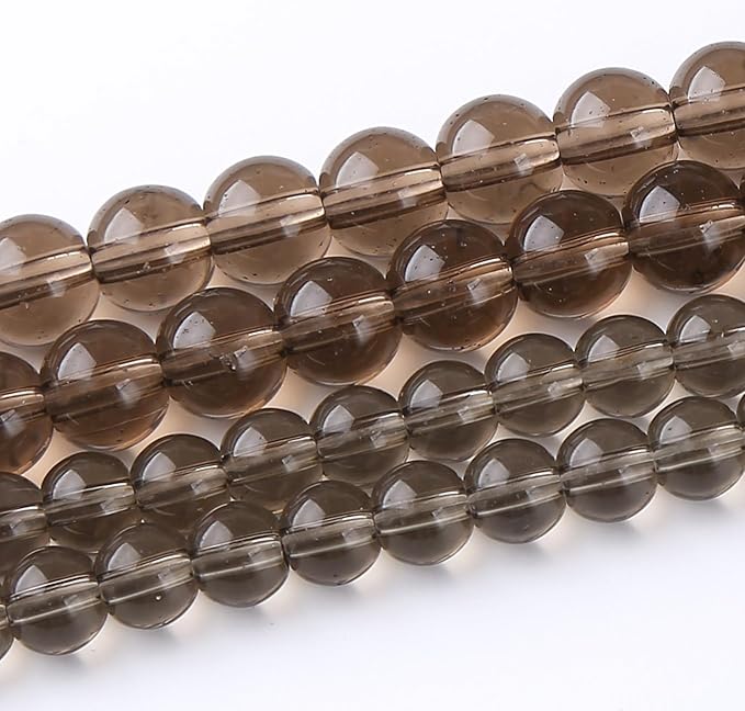 Tawny Glass Stone Beads Gemstone Round Crystal Energy Jade Beads Stone Beads for Jewelry Making DIY Bracelet Necklace Jewelry Making 1 Strand 15.5inch 66PCS 6MM