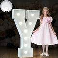 Marquee Letters 3 Feet Tall Large Light Up Letters Baby Shower Decorations Wedding Engagement Proposal White Party Decorations Marry Me Sign Big Cardboard Backdrop Y