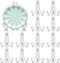 12 Pack 5 Inch Clear Plastic Easels or Stand/Plate Holders to Display Pictures or Other Items at Weddings, Plate Stands for Home Decoration, Birthdays, Tables