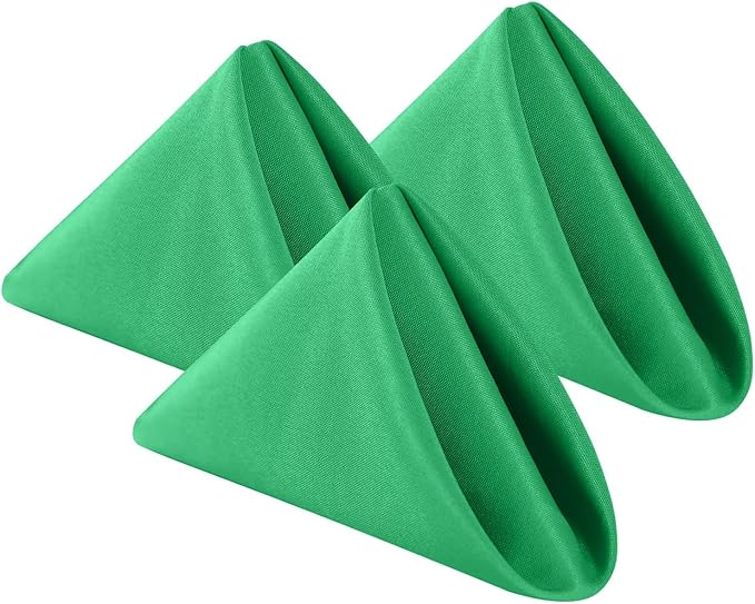 Cupuamon Cloth Napkins 17x17 inch Washable Polyester Dinner Napkins Soft Table Napkins for Wedding Party Dining Banquet(Emerald,100PCS)