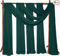 4 Panels Wedding Arch Draping Fabric 28" x 20 Ft Chiffon Wedding Arch Drapes Chiffon Fabric Drape Sheer Backdrop Curtain for Nuptials Party Ceremony Birthday Reception Backdrop Decor(Emerald Green)