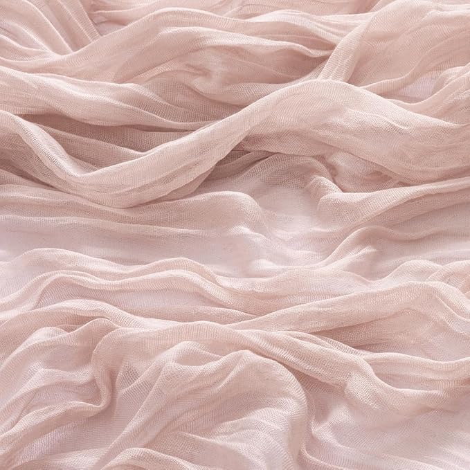 MLMW 10 Pack Pink Cheesecloth Table Runner Boho Gauze Rustic Cheese Cloth Table Runner 160 inch Sheer 13.3ft for Gender Reveal Wedding Party Baby Bridal Shower Birthday