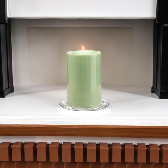 WGV Tea Light Votive Candle Holder Plate 4" W, Clear Flat Plate Glass, Small Home Accent Decor, 1 Pc