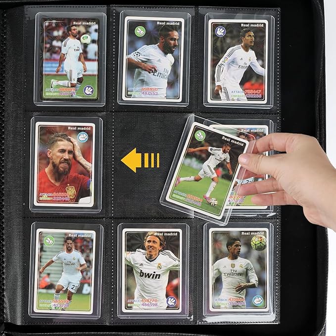 Toploader Binder,Holds 288 Toploaders,9 Pocket Double-Sided Top Loader Binders with Sleeves for 3 x 4'' Toploaders, Card Holder for Trading Cards or Sports Cards (Dark Blue)