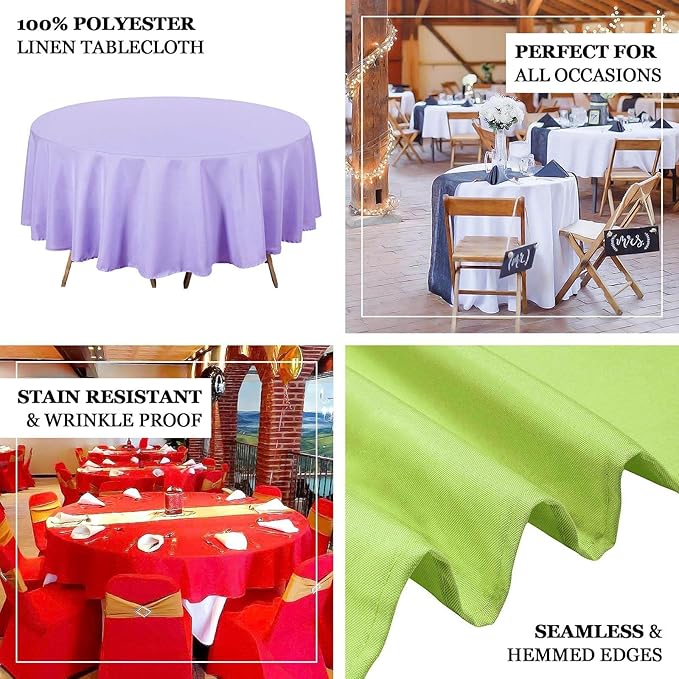 Efavormart Round Tablecloth, 90 Inch Stain & Wrinkle Resistant Washable Table Cloth, Decorative Polyester Fabric Table Cover for Banquet, Wedding, Dining- Hunter Green