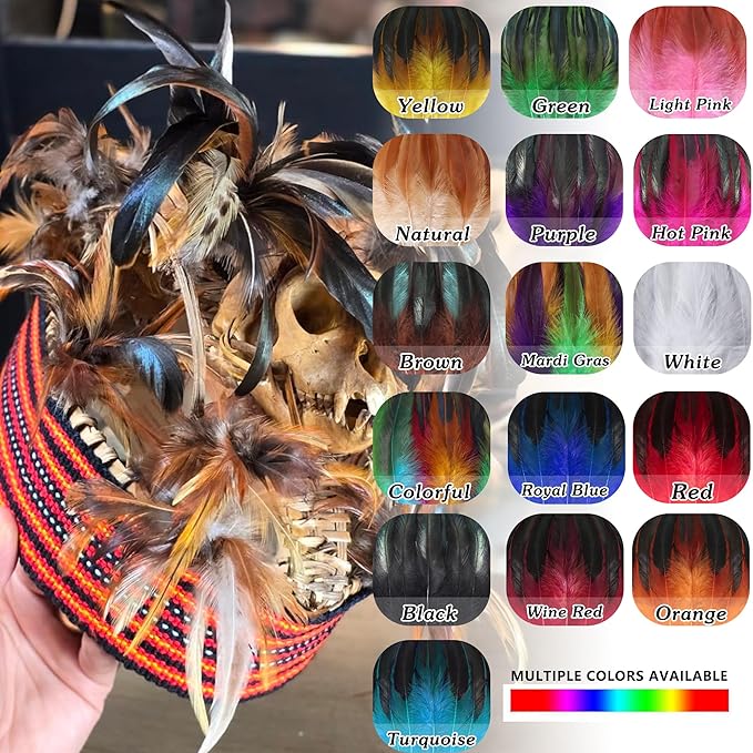 SOGUGOM Black Rooster Tail Feathers - 200 pcs 5-7 inch Craft Feathers Bulk for Craft Projects, Halloween, Hats and Cocktail Table Centerpieces(Black)