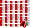 10 Pack 10 Feet Foil Fringe Garland Metallic Tinsel Streamers Banner Wall Hanging Backdrop for Parade Floats, Circus Welcome Carnival Birthday Party Decorations(Silver Red)