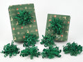 HUIHUANG Green Christmas Bows for Gift Wrapping Curly Gift Bow 5 inch x 8 Counts Forest Green Self-Adhesive Xmas Bows for Presents, Paper Bag, Party Favors, Wrapping Accessories