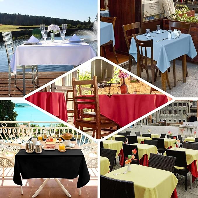 Efavormart 54x54 Hunter Emerald Green Wholesale Linens Seamless Polyester Square Tablecloth for Wedding Banquet Party Restaurant