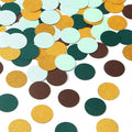 Sage-Green Gold Brown Party Decorations - 300pcs Confetti Paper Dot Table Decor for Gender Neutral Baby Shower Decoration,Bridal Shower,Birthday with Rustic,Boho,Woodland Theme