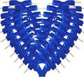50pcs 2-1/2 Inch Blue Satin Ribbon Bows with Twist Tie Bows for Christmas Tree Decoration Gift Packing&Wrapping(Blue)