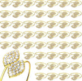 Hotop 150 Pcs Napkin Rings Gold Table Decorations, Elegant Bling Leaves Napkin Rings, Rhinestone Guest Towels Buckle for Wedding Gold Party, Thanksgiving Christmas Dinner Banquet Table Decoration