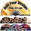 Custom Fans with Your Photo/Text - 13 Inch Personalized Folding Hand Fan for Line Dancing, Weddings, Parties | Decorative Gift for Women, Church Events & Dance Performances (50, 13 Inch)