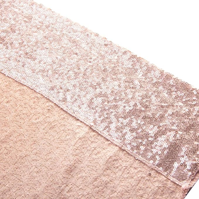 SquarePie Sequin Backdrop Not See Through Thick Background Glitter Curtain for Party 6FT x 6FT Rose Gold