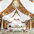 4 Panels White Wedding Ceiling Drapes 5ftx30ft Ceiling Drapes Chiffon Fabric Arch Draping Sheer Curtains Soft Drapery Draping Wedding Ceiling Decorations for Party Ceremony Stage Swag