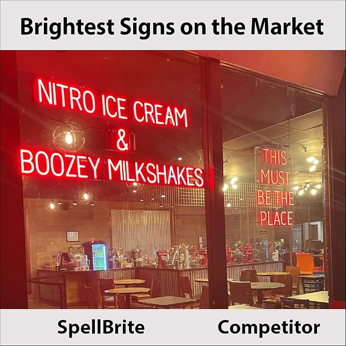 SpellBrite BEER ON TAP Sign | Beer-Related Sign with Neon Look, Blue LED Light Source | 38.7" x 6.3"