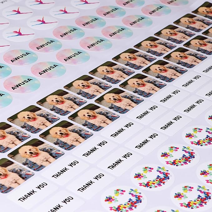 Custom Stickers Personalized Labels - Customized Stickers with Any Design Image Logo Text,Custom Thank You Label Stickers,Custom Stickers for Business Logo,100 Labels (Flower,2.5"x2.5")