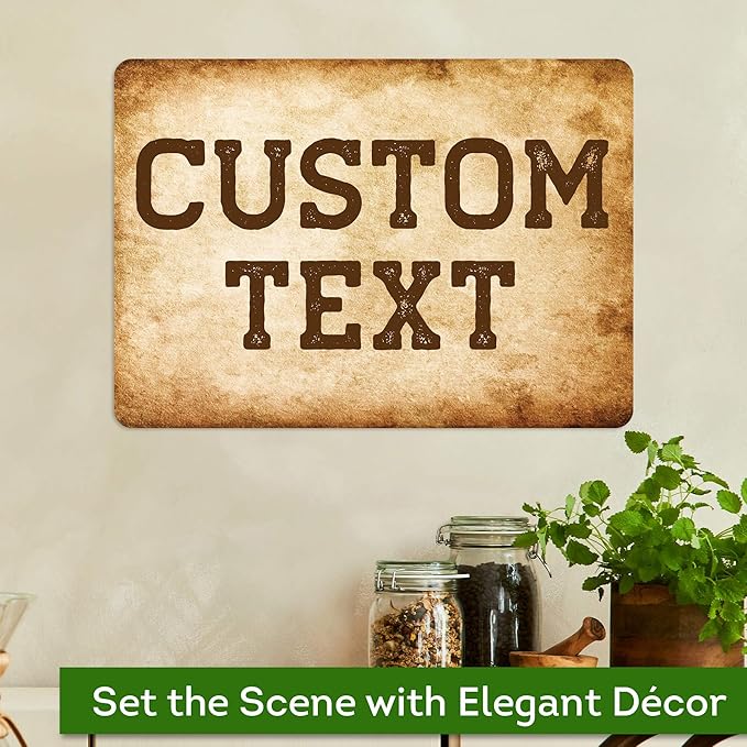 Custom Sign, Custom Street Sign, 11 Font Colors, 13 Font Styles, 4 Hole Options, 22 Sizes, 10x14 Inches, Rust Free DiBound, Fade Resistant, Made in USA by My Sign Center (Vintage)