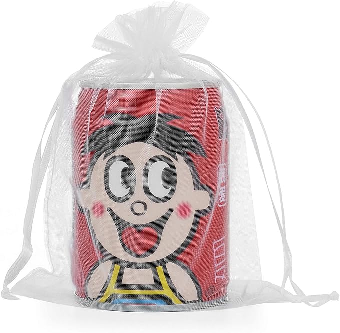 Wudygirl 100pcs 5X7 Inches White Organza Bags Christmas Drawstring Pouches Party Wedding Favor Bags Goodie bags(White 5x7)