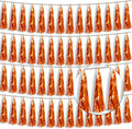 4P Metallic Fringe Tassel Banner Garland Foil Tinsel Streamer Wall Hanging Curtain Backdrop Banner for Parade Floats, Halloween Decorations, Christmas Day, Fall, Thanksgiving Party Decoration(Orange)