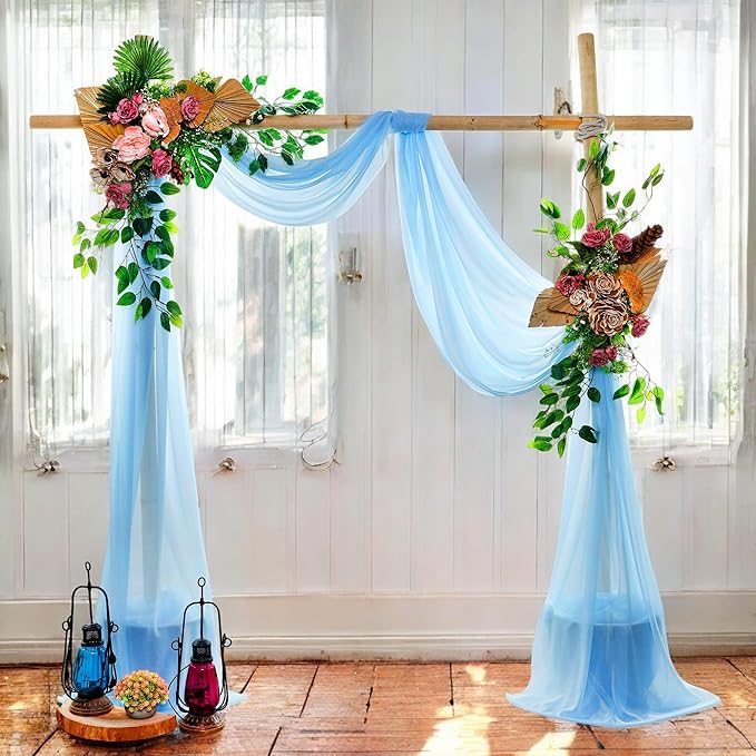 MDS Halloween Chiffon Draping Fabric - 2 Panel, 30" Wide x 40ft Long - Sheer Spooky Arbor & Canopy Drapery for Haunted House Backdrops, Party Ceilings, DIY Costumes & Themed Events - Turquoise