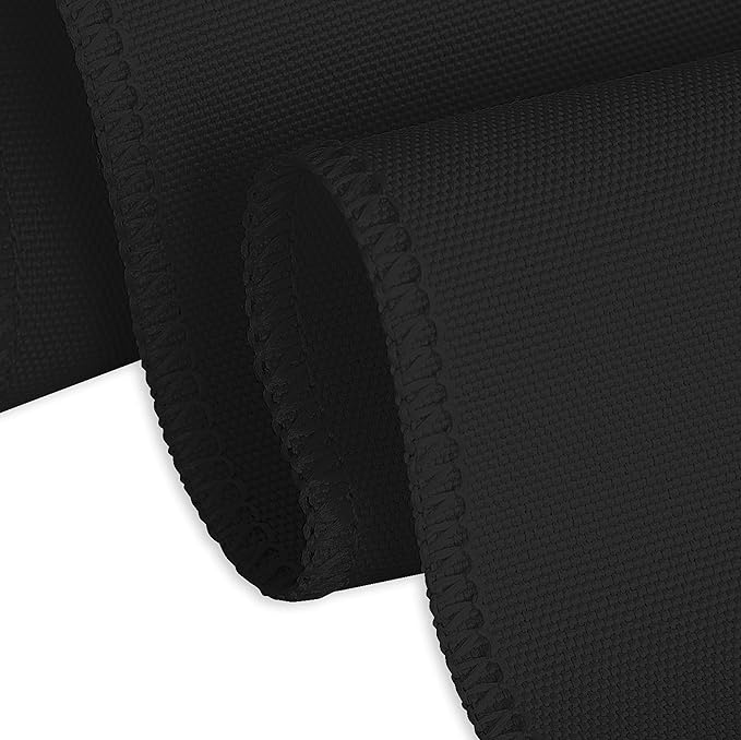 LTC LINENS 2 Pack 108 Inch Round Tablecloth Black - Great for 48 Inch Round Table Floor Length - Wrinkle Resistant Polyester Fabric Cloth for Wedding