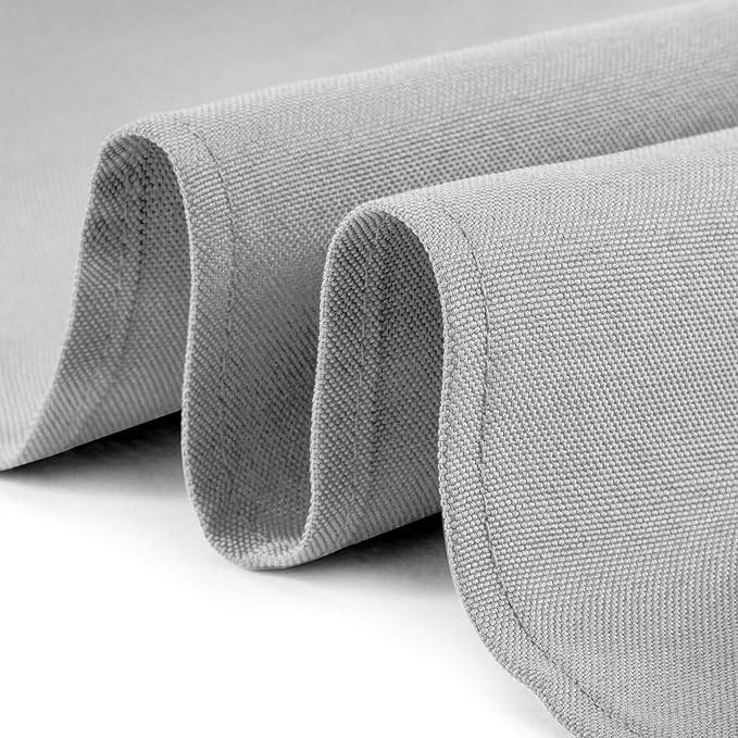 Lann's Linens - 10 Premium 60" x 126" Tablecloths for Wedding/Banquet/Restaurant - Rectangular Polyester Fabric Table Cloths - Silver