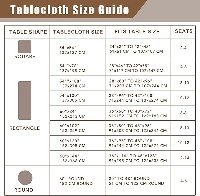 Fitable Faux Linen Tablecloths for Rectangle Tables - 90 x 156 Inch - 6 Pack Fabric Textured Washable Table Clothes Floor Lenghth Table Covers for Wedding, Party, Banquet, Birthday, Nature Color