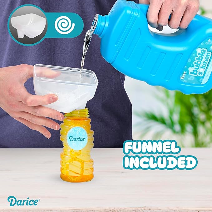 Darice 2 Pack 128oz Bubble Solution Refill for Bubble Machines & Blowers - Easter, Weddings, Birthdays, Outdoor - 4 Big Bubble Wands Included - Non-Toxic Safe for Toddlers & Kids, Colors May Vary