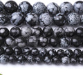 Snowflake Stone Beads for Jewelry Making DIY Craft Gemstone Beads Kit (10mm, 35pcs) Smooth Healing Crystal Beads for Bracelets, Necklaces, Home Decor