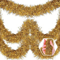 50 Feet Christmas Foil Fringe Banner Metallic Tassle Garland Metallic Backdrop Parade Floats Shiny Hanging Ceiling, Valentine's, Wedding, New Year Party Decorations(2" x 50', Champagne Gold)