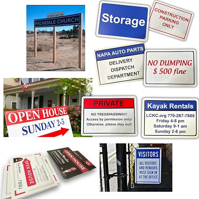 Custom Signs Outdoor Metal for Home Office Business, Personalized, Door, Porch, Delivery, Man Cave, Shop, Garage, Street. For Outside or Inside Use. Our Metal Signs Are UV Printed Solid Aluminum (10x7 inches, Header Box)