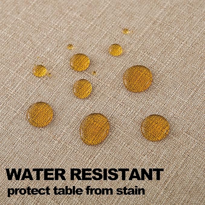 NLMUVW Linen Tablecloth for Square Tables - Burlap Textured Table Cloth Water Resistant Farmhouse Decorative Table Cover for Dining Kitchen Card, 48 x 48 Inch