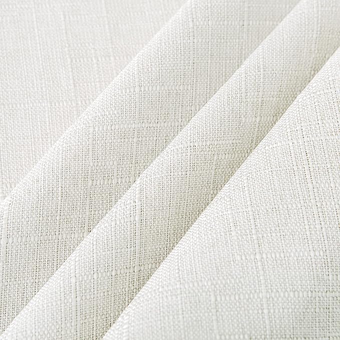 NLMUVW White Linen Tablecloth Round 36 Inch Textured Rustic Table Cloth Water Resistant Farmhouse Table Cover for Kitchen Dining Cafe