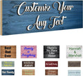 Custom Sign Personalized Wooden Signs for Home Customized Decorative Sign with Text for Wall Doors Bar Business Office Yard - 4 Size & 12 Board Colors Options