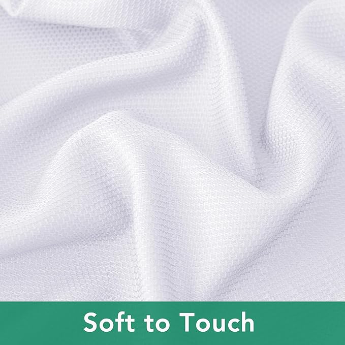 Biscaynebay Textured Fabric Tablecloths 70x120 Inches Rectangular, White Water Resistant Tablecloths for Dining, Kitchen, Wedding and Parties etc. Machine Washable